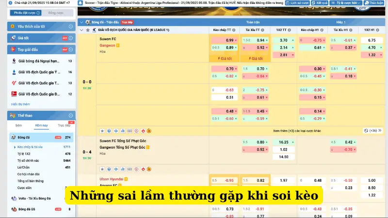 Những sai lầm thường gặp khi soi kèo